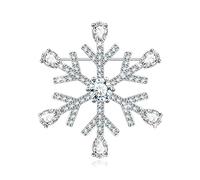 KristLand Elegant Luxury Rose Snowflakes Sun Flower Sparkle Cubic Zirconia Women Weddings White Gold Plated Brooch Pin Necklacle Pendant Double-wear Scarfs Outfits