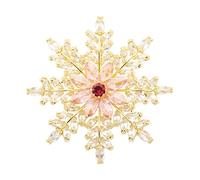 KristLand Elegant Luxury Rose Snowflakes Sun Flower Sparkle Cubic Zirconia Women Weddings White Gold Plated Brooch Pin Necklacle Pendant Double-wear Scarfs Outfits