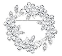 KristLand Flower Brooch with Sparkly Crystal Stone Vintage Wedding Brooch Pin Corsage Art Deco Bridal Fashion School Bag Brooch Pin Party Birthday Gift for Women Ladies Girls