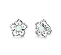 KristLand Moonlight S925 Silver White Opal Special Design Flower Earrings Girlfriend Wife Daughter Gift Box Earrings