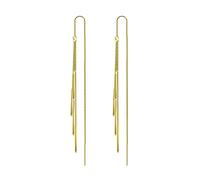 KristLand Retro 925 Sterling Silver Earpin Chain Tassel Long Dangle Stud Earrings White Gold Plated Weddings Bridal Woman Jewellery