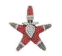 KristLand Santa Claus Brooch Christmas Starfish Brooch with Sparkly Crystal Stone Christmas Brooch Scarf Clips for Men Women Jewelry