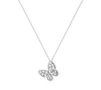 KristLand Silver Butterfly Pendant Necklaces 925 Sterling Silver Adjustable Chain Necklace with Sparkly Zirconia Stone Birthday Gifts for Ladies Girls