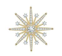 KristLand Sparkly Star Brooch Pin for Women Men Fashion Dainty Lapel Pins with Beautiful Zirconia Stone Dress Suit Bouquet Jewelry Christmas Winter Holiday Wedding Birthday Gifts