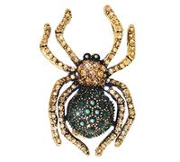 KristLand Spider Brooch Gold Plated Animal Brooch with Crystal School Bag Brooch Party Weddings Outfits Halloween Jewelry Gifts Green Color