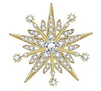 KristLand Star Brooches Sparkly Crystal Brooch Pin Vintage Bridal Corsage Art Deco Ribbon Baroque Brooch Bride Wedding Party Birthday for Women Ladies