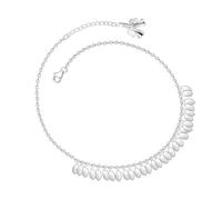 KristLand Sterling Silver Anklet Leaf Anklet Gold Plated Adjustable 925 Silver Anklet for Women Ladies