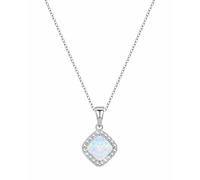 KristLand Sterling Silver Necklaces for Women 925 Silver Opal Necklace Opal Pendant with Sparkly Zirconia Stone Birthday Party Gifts for Ladies Girl