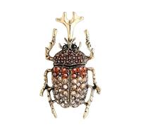 KristLand - Vintage Rhinestones Rhinoceros Beetle Brooch Crystals Corsage Pins Insect Broche Gift for Insect Lover, Crystal, crystals