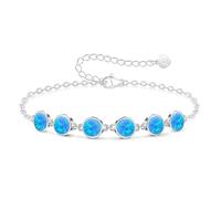 KristLand Women Bracelet Handchain White Gold Plated Bracelet with Beautiful Opal Stone Party Wedding Birthday Gift for Ladies