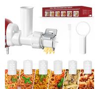KRISVI 6 in 1 Pasta Attachment for Kitchenaid Stand Mixer, Durable Pasta Maker Attachment for Easy Homemade Fresh Noodles with 6 Different Shapes Pasta Outlet & Cleaning Brush, Dishwasher Safe