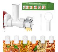 KRISVI 6 in 1 Pasta Attachment for Kitchenaid Stand Mixer, Durable Pasta Maker Attachment for Easy Homemade Fresh Noodles with 6 Different Shapes Pasta Outlet & Cleaning Brush, Dishwasher Safe