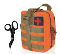 Krisvie First Aid Molle Pouch EMT Pouch Detachable Tactical Medical Bag for Outdoor Activities with Shear (Orange)