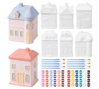 Kritkin 6 Pcs Ceramic Spice Jar House to Paint, Make Your Own Spice Jar DIY