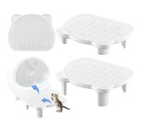 Kritkin Cat Litter Ramp Trapper Cat Litter Box Step Stairs Double Layered with Filter Function Waterproof Easy Clean Compatible with Various Models Trash Box Suitable for Small and Elderly Cats