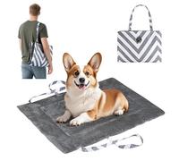 Kritter Planet Portable Waterproof Dog Mat, Foldable Dog Settle Camping Mat, Travel Pet Bed Mat for Car Boot, Gray Wavy, 80 x 60 cm
