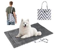 Kritter Planet Portable Waterproof Dog Mat, Foldable Dog Settle Camping Mat, Travel Pet Bed Mat for Car Boot, Gray Wavy, 127 x 70 cm