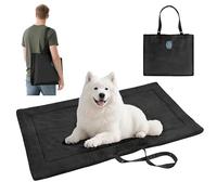 Kritter Planet Portable Waterproof Dog Mat, Foldable Dog Settle Camping Mat, Travel Pet Bed Mat for Car Boot, Black, 127 x 70 cm