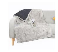 Kritter Planet Waterproof Dog Blanket - 125 x 75 cm Fleece Blanket For Medium Pet, Washable Soft Plush Throw Blanket for Sofa Car Seat, Gray/Taupe