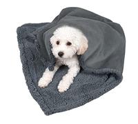 Kritter Planet Waterproof Dog Blanket, Love Blanket Waterproof Couples, Extra Large Washable Reversible Fleece Throw Blanket for Bed Car Seat, 76 x 63 cm, Charcoal/Grey