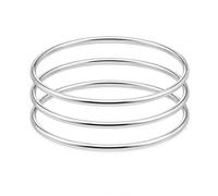 Kritz Set of 3 Women's Bangle Gold or Silver Made of 316L Stainless Steel, Slim, Rigid, Stackable, Jewellery Gift for Women