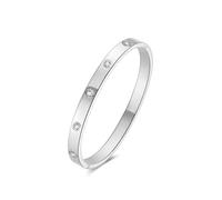 Kritz Women's Bangle Bracelet Gold or Silver Stainless Steel Smooth or Cubic Zirconia Rigid Gift for Women, Mittelgroße, Metal, No Gemstone