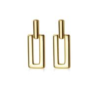 Kritz Women's Earrings Rectangular Gold 316L Stainless Steel - Geometric Stud Earrings Drop Earrings Modern Elegant - Gift for Women, Mittel, Metal, No Gemstone