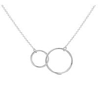 Kritz Women's Gold or Silver Plated Interlocking Ring Necklace - Two Circles Love Friendship Pendant and Adjustable Chain - Fashion Jewellery Gift, Standard, Stainless Steel Gold Gold Plated, No