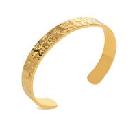 Kritz Women's Gold Plated and Stainless Steel Open Bangle Bracelet - Hammered, Twisted Shape, Wheat Cob, Bamboo, Round Stackable - Women's Jewellery Gift, Standard, Stainless Steel Metal, No Gemstone