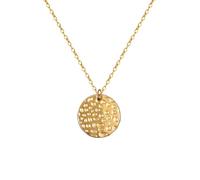 Kritz Women's Hammered Disc Necklace - 18K Gold Plated, Round Sun Disc Medallion Pendant & Adjustable Chain - Fashion Jewellery Gift, Standard, Gold Stainless Steel Gold Plated, No Gemstone