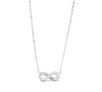 Kritz Women's Infinity Necklace Silver Cubic Zirconia Made of Stainless Steel - Chain Pendant Infinity Sign Infinity with Adjustable Length - Jewellery Gift for Women