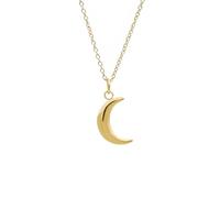 Kritz Women's Necklace Moon Gold 14K - Crescent Moon Pendant with Adjustable Chain - Jewellery Fashion Gift for Women