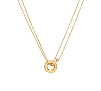 Kritz Women's Necklace with Two Intertwined Rings Gold Stainless Steel Symbol of Love and Connection, Gift for Women, Standard, Stainless Steel Metal, No Gemstone