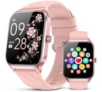 Kriutefy Smart Watch for Women Men - Answer/Make Call, Fitness Tracker Smartwatch for Android iPhone Compatible, Sleep Female Cycle, 120+ Sports Modes Step Counter (Sakura Pink, 2 Straps)