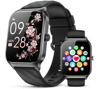 Kriutefy Smart Watch for Women Men - Answer/Make Call, Fitness Tracker Smartwatch for Android iPhone Compatible, Sleep Female Cycle, 120+ Sports Modes Step Counter (Midnight Black, 2 Straps)