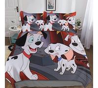KRIVS 101 Dalmatians 3 Pieces Duvet Cover Set 3D Printed Bedding Quilt Duvet Cover with Zipper Closure for, Ultra Soft Microfiber Bedding King（220x240cm）