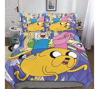 KRIVS Adventure Time Duvet Cover Set 3D Printed Decorative Bedding Quilt Cover Hidden Zipper Bedding Sets Comforter Cover Kids Adult Teens Double(200x200cm)