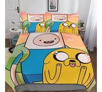 KRIVS Adventure Time Duvet Cover Set 3D Printed Decorative Bedding Quilt Cover Hidden Zipper Bedding Sets Comforter Cover Kids Adult Teens Double（200x200cm）