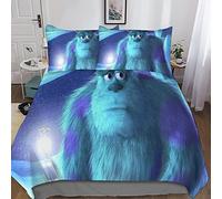 KRIVS Monsters Inc Sullivan Bedding Set Duvet Cover Set for 3D Printed 3 Piece Set Soft Breathable Comforter Cover Quilt Cover with Zipper Closure Soft Microfiber Double(200x200cm)