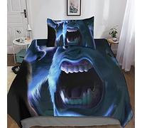 KRIVS Monsters Inc Sullivan Comforter Cover 3D Print Bedding Set Decorative 3 Piece Set Duvet Cover Set Bedspread Cover with Pillowcase Soft Microfiber Zipper Quil Single(135x200cm)