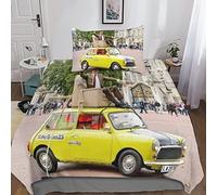 KRIVS Mr Bean 3D Three-dimensional Digital Print Duvet Cover Bedding, 3 Piece Set Piece Quilt Cover Piece Matching Pillowcase with Zipper Closure Soft Microfiber Single(135x200cm)