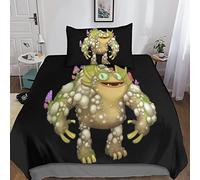 KRIVS My Singing Monsters 3D Printed Duvet Cover Set Brushed Microfibre Soft Quilt Covers Easy Care Hotel Quality Bedding Sets with Pillowcase 3 Piece Set Single（135x200cm）