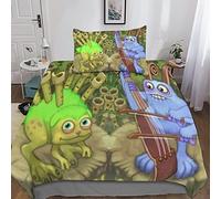 KRIVS My Singing Monsters Duvet Cover Set 3D Printed Decorative Bedding Quilt Cover Hidden Zipper Bedding Sets Comforter Cover Kids Adult Teens Single（135x200cm）