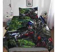 KRIVS Transformers 3D Comforter Cover Set for Duvet Cover Bedding Set Bedspread Cover with Pillow Shams Microfiber Bed Cover Zipper 3 Piece Set Quilt Cover Single(135x200cm)