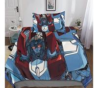 KRIVS Transformers 3D Print Duvet Cover Set Bedding Sets with Hidden Zipper Closure,Microfiber Polyester Comforter Quilt Cover For Teen Boys 3 Piece Set Single（135x200cm）
