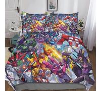 KRIVS Transformers Bedding Set Duvet Cover Set for 3D Printed 3 Pieces Soft Breathable Comforter Cover Quilt Cover with Pillowcases Double(200x200cm)