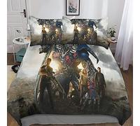 KRIVS Transformers Printed Duvet Cover Set Soft Microfiber Bedding Set for Adults Teenager Kids 3Pcs Quilt Cover with Zipper Closure for Home Decoration King(220x240cm)