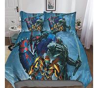 KRIVS TransformersDuvet Cover Set 3D Printed Quilt Cover Microfiber Bedding Set Ultra Soft Hypoallergenic Comforter Cover with Zipper Closure for Teen Adult Double(200x200cm)
