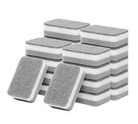 KRIZJUES Kitchen Cleaning Sponges, Sponges in Bulk, Non Scratch for Dishes PadOdor-Free Scouring Pad Suitable Washing ,Dishes, Bathroom Dishwashing Sponge Along 24 PCS, Gray