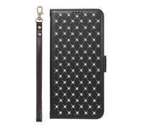 KRjcsfhy Case for Samsung Galaxy A05S 4G, Glitter Gems Sparkle Bling Cover Shock-Absorption Flip PU Leather Protective Bumper with Magnetic Stand Card Holder Slots for Samsung Galaxy A05S 4G black